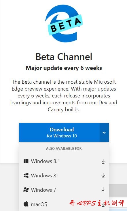 微软 Microsoft Edge Beta 64 位浏览器官方开始提供下载使用，支持简体中文界面