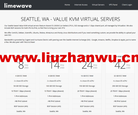 Limewave：西雅图机房vps，1核/1GB/15GB SSD/3TB/1Gbps带宽，$12.9/年起-主机之家测评