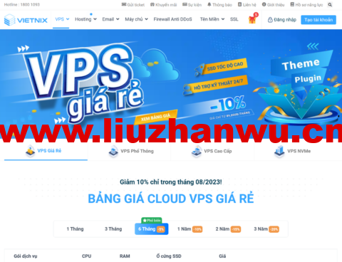 Vietnix：越南便宜VPS，1核/1G/20G SSD/不限流量，季付89元起，免费 DirectAdmin，每周自动备份-主机之家测评